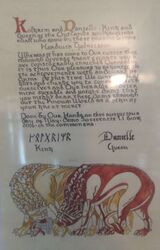 Award of Arms scroll by Geua filia Guy