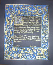 Scroll by Averil duBois d'Avignon to commemorate Ymanya Murray's induction into the Order of the Stags Heart