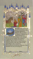 Scroll by Bahiyyah bint Suhayl to commemorate Harailt of Dinsmoor's induction into the Legion of Gallantry