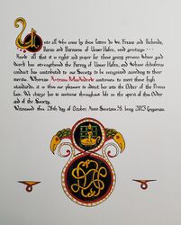 Prima Lux of Unser Hafen scroll by Regalis dei Falchi